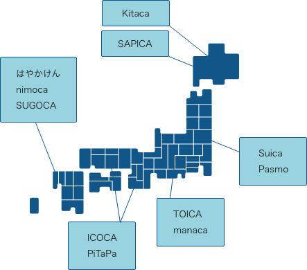 ご利用可能な交通系ICカード